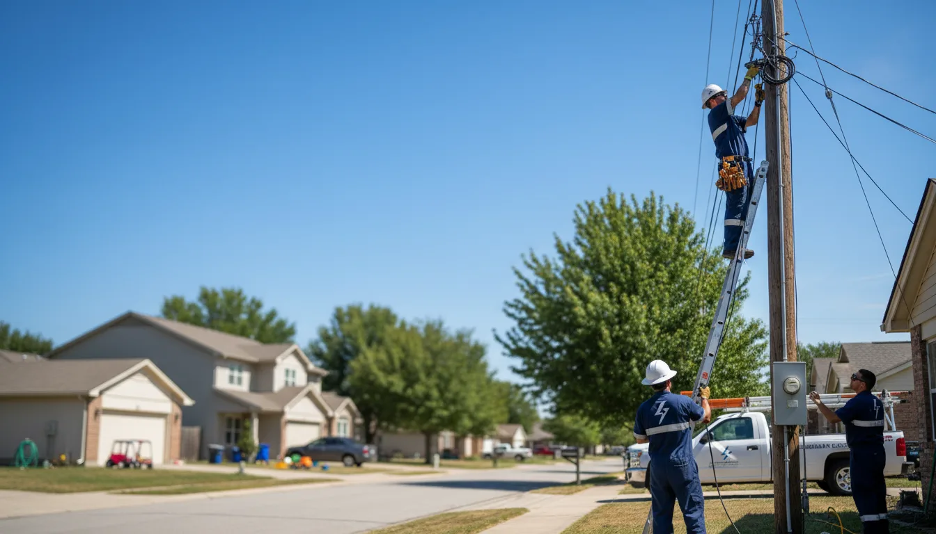 Residential electrician providing installation services in Hinton, OK